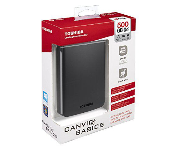 Toshiba 500GB Canvio Basics 2,5'' czarny USB 3.0 - 207423 - zdjęcie 4